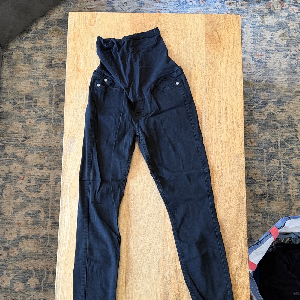 7 For All Mankind Black Maternity Jeggings - Slim Stretch